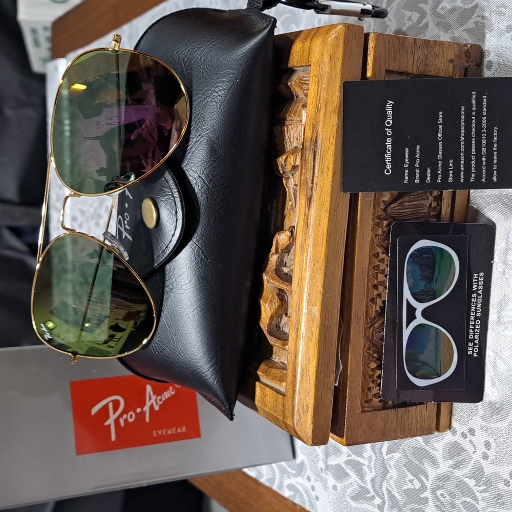 NEW Goldtone Aviator polarized Grey polycarbonate with mirrored coating.